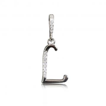 925 silver CZ alphabet pendant