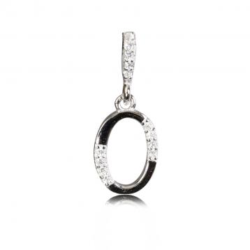 925 silver CZ alphabet pendant
