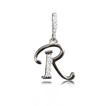 925 silver CZ alphabet pendant