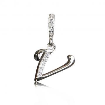 925 silver CZ alphabet pendant