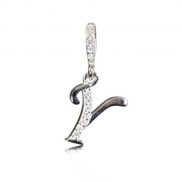 925 silver CZ alphabet pendant
