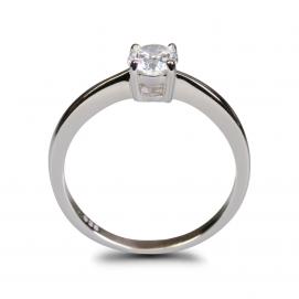 925 Silver 5.0mm Cubic Zirconia Ring