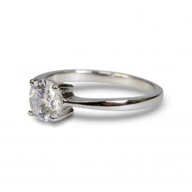 925 Silver 6.5mm Cubic Zirconia Ring