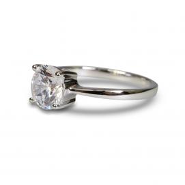 925 Silver 8.0mm Cubic Zirconia Ring
