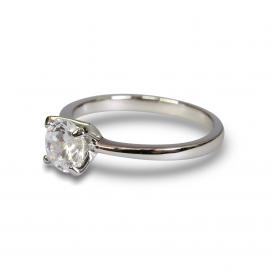 925 Silver 6.5mm Cubic Zirconia Ring