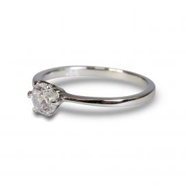925 Silver 5.0mm Cubic Zirconia Ring