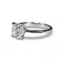 925 Silver 8.0mm Cubic Zirconia Ring