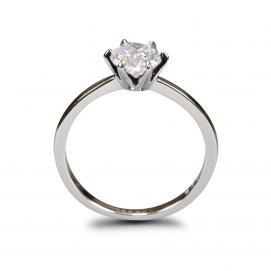 925 Silver 6.0mm Cubic Zirconia Ring