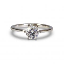 925 Silver 6.0mm Cubic Zirconia Ring