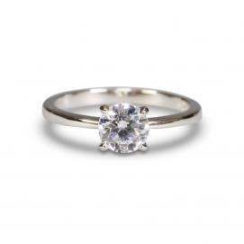 925 Silver 6.0mm Cubic Zirconia Ring