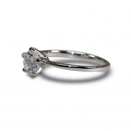 925 Silver 6.0mm Cubic Zirconia Ring