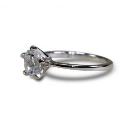 925 Silver 6.5mm Cubic Zirconia Ring