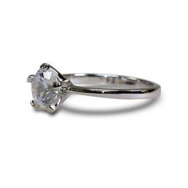 925 Silver 7.0mm Cubic Zirconia Ring