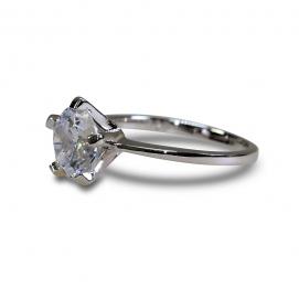 925 Silver 8.0mm Cubic Zirconia Ring