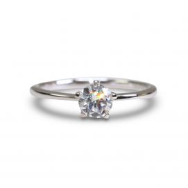 925 Silver 5.0mm Cubic Zirconia Ring