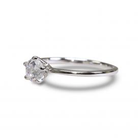 925 Silver 5.0mm Cubic Zirconia Ring