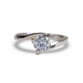 925 Silver 5.5mm Cubic Zirconia Ring