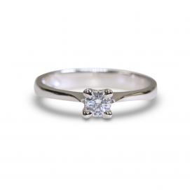 925 Silver 4.0mm Cubic Zirconia Ring