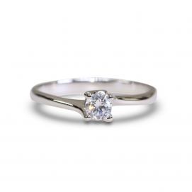 925 Silver 4.0mm Cubic Zirconia Ring