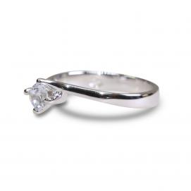 925 Silver 4.0mm Cubic Zirconia Ring