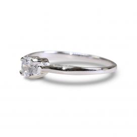 925 Silver 4.0mm Cubic Zirconia Ring