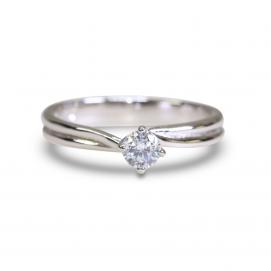 925 Silver 4.0mm Cubic Zirconia Ring