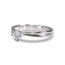 925 Silver 4.0mm Cubic Zirconia Ring