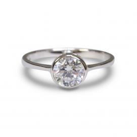925 Silver 6.0mm Cubic Zirconia Ring