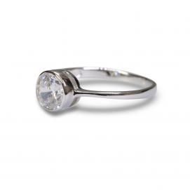 925 Silver 6.0mm Cubic Zirconia Ring