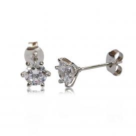 925 Silver 5.0mm Cubic Zirconia Earring