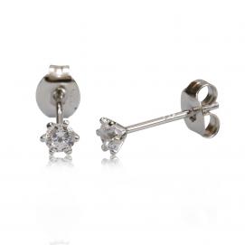 925 Silver 3.0mm Cubic Zirconia Earring