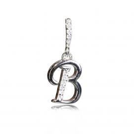 925 silver CZ alphabet pendant
