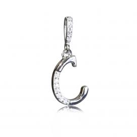 925 silver CZ alphabet pendant
