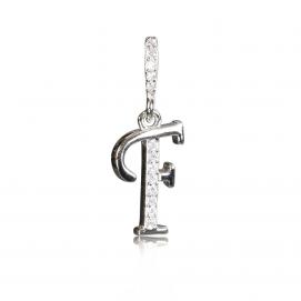 925 silver CZ alphabet pendant