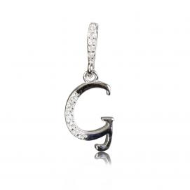 925 silver CZ alphabet pendant