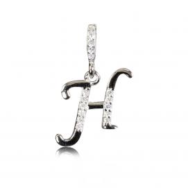 925 silver CZ alphabet pendant