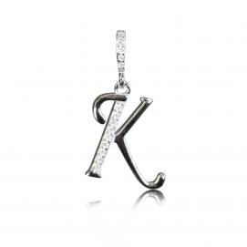 925 silver CZ alphabet pendant
