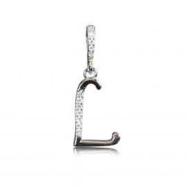 925 silver CZ alphabet pendant