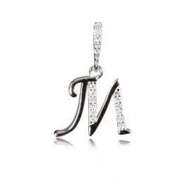 925 silver CZ alphabet pendant