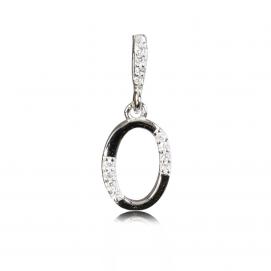 925 silver CZ alphabet pendant