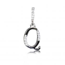 925 silver CZ alphabet pendant