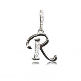 925 silver CZ alphabet pendant