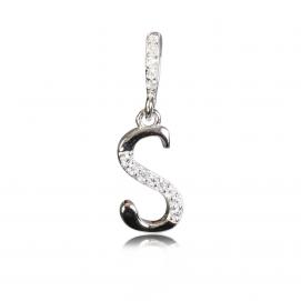 925 silver CZ alphabet pendant