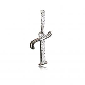 925 silver CZ alphabet pendant