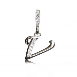 925 silver CZ alphabet pendant