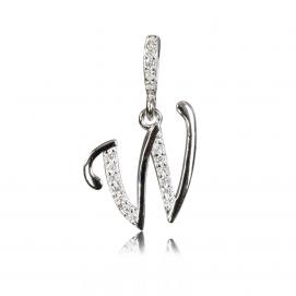 925 silver CZ alphabet pendant