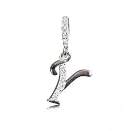 925 silver CZ alphabet pendant