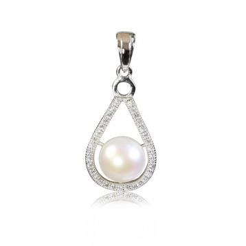 925 silver CZ fresh water pearl pendant
