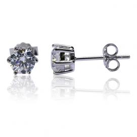 925 Silver 5.0mm Cubic Zirconia Earring