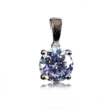 925 Silver 8.0mm Cubic Zirconia Pendant